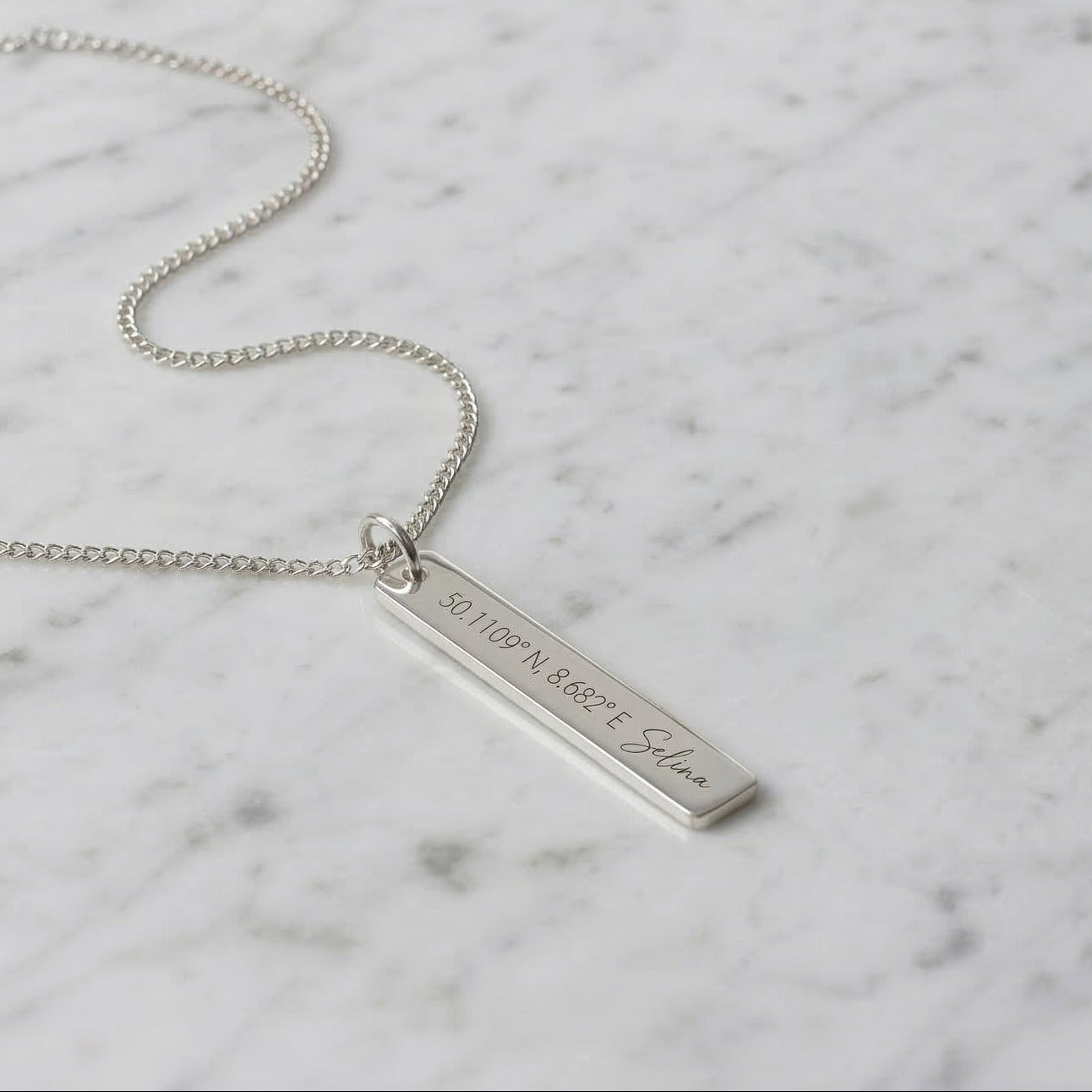 Collier Halskette mit Gravur (Silber)