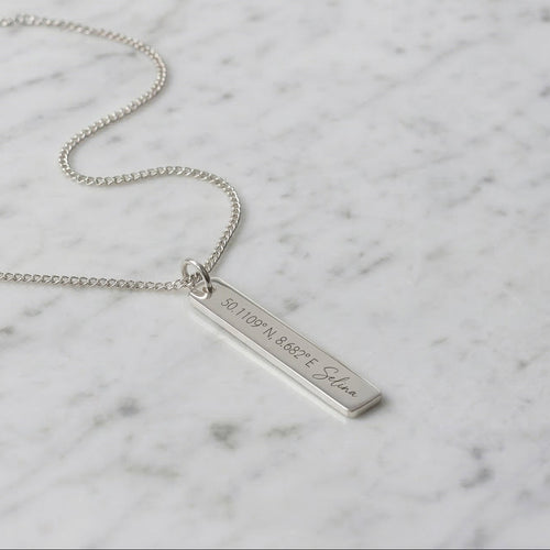 Collier Halskette mit Gravur (Silber)