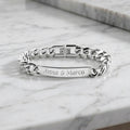 Matheus Panzerarmband mit Gravurplatte (Silber)