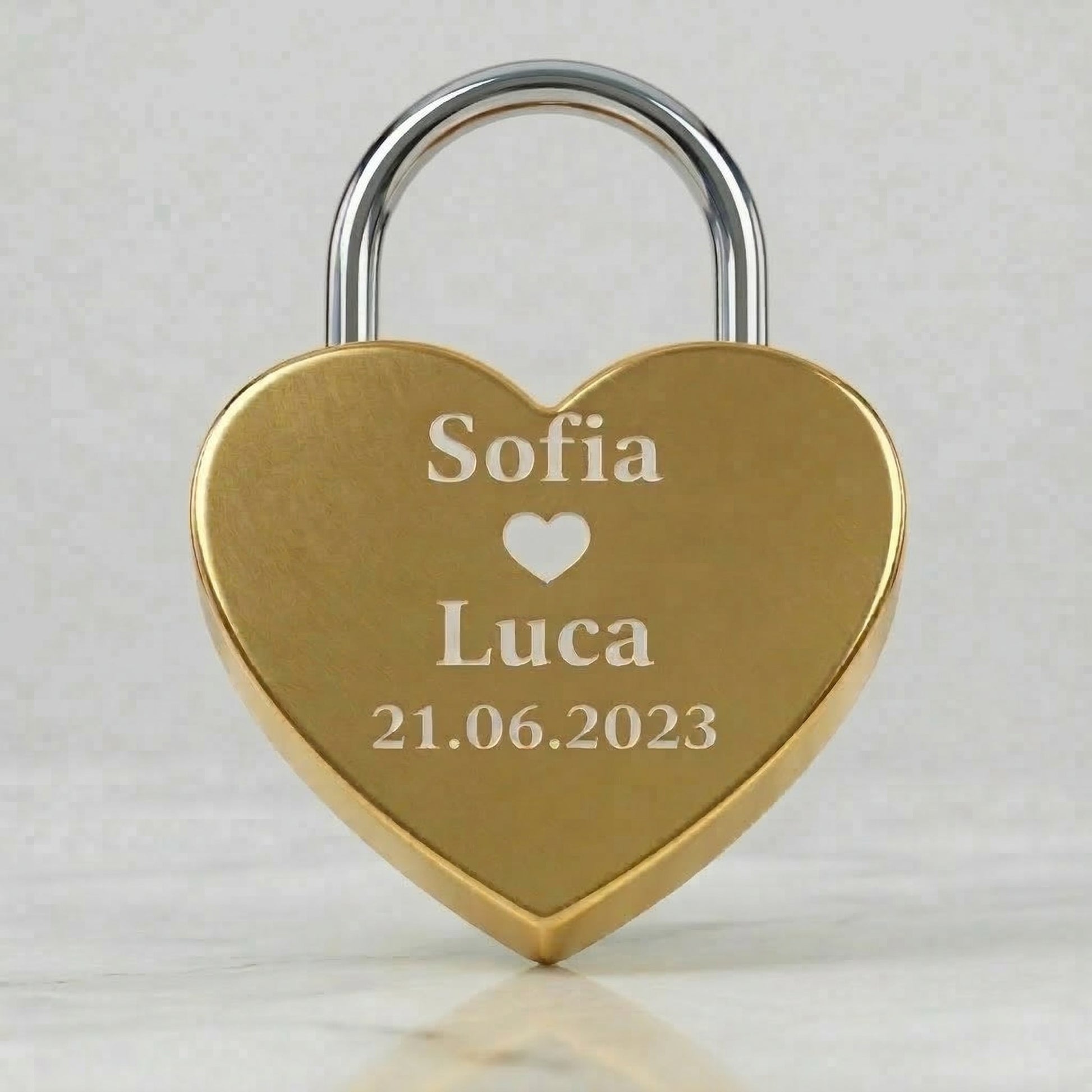 Herz-Liebesschloss mit Gravur