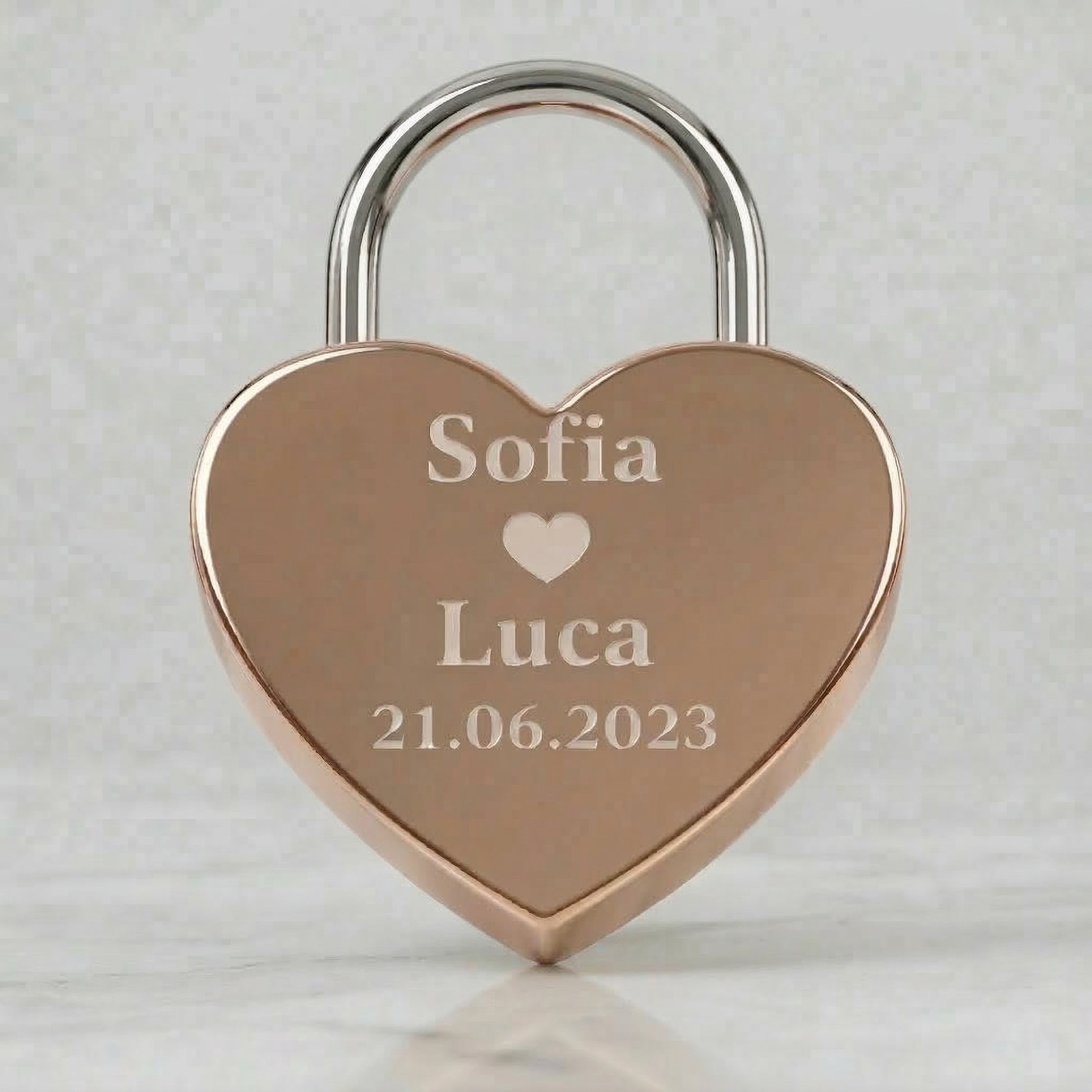 Herz-Liebesschloss mit Gravur