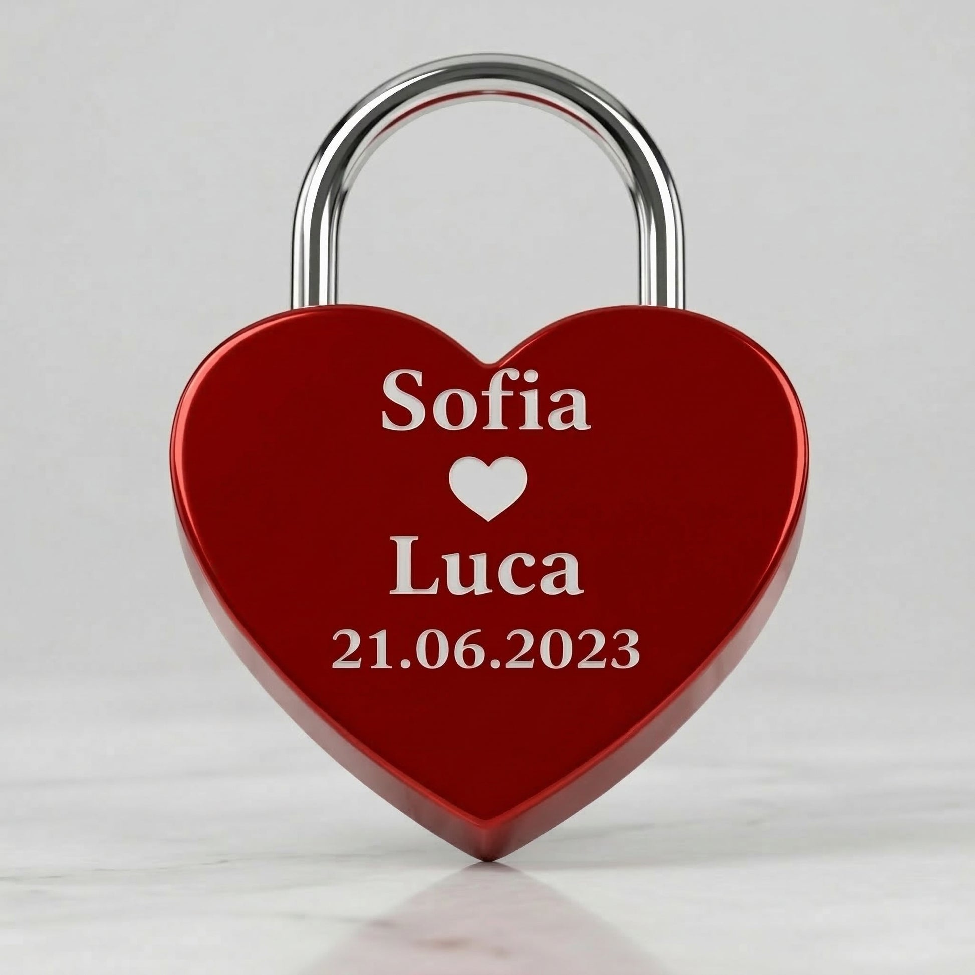 Herz-Liebesschloss mit Gravur