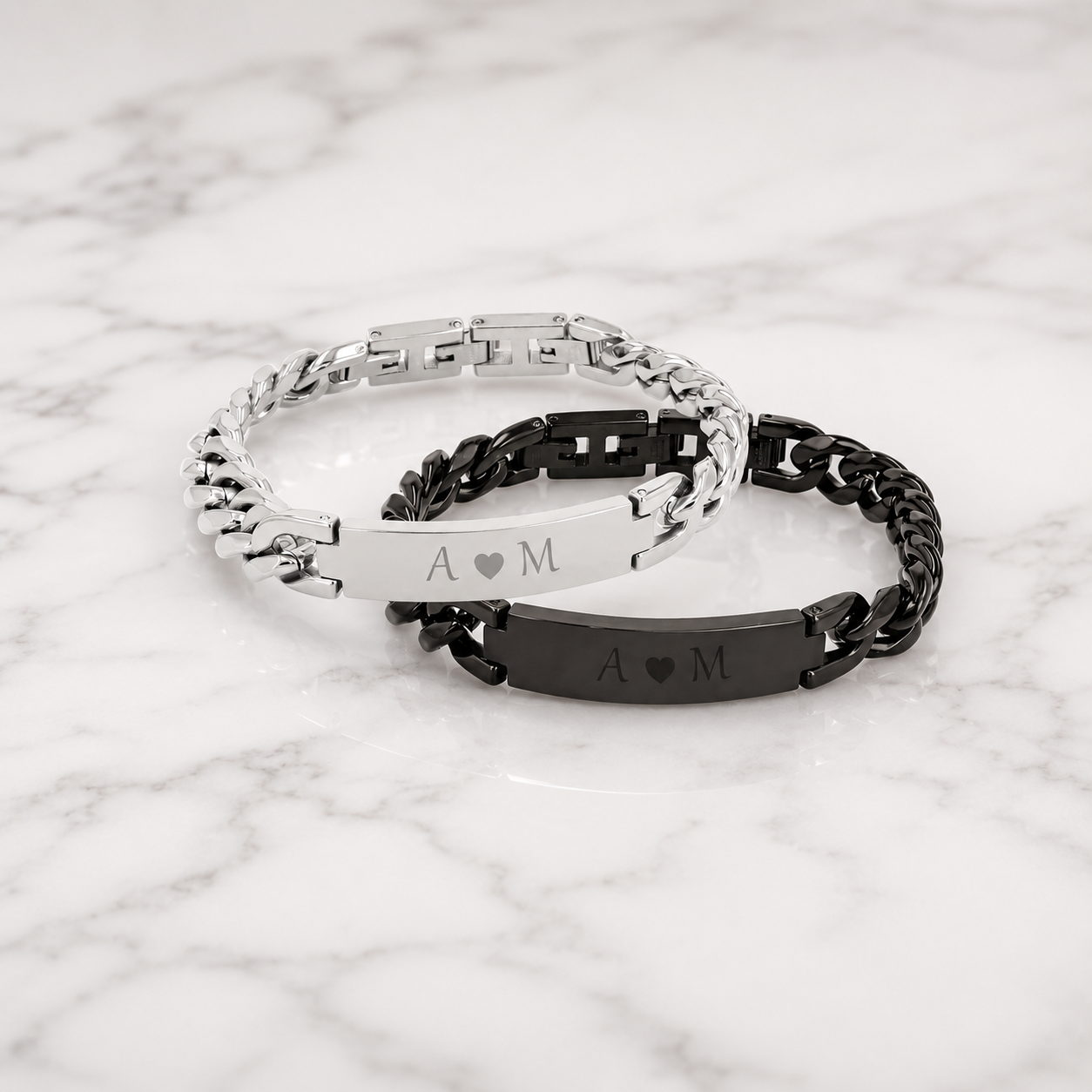 Paar Armband Milou & Lino aus Edelstahl